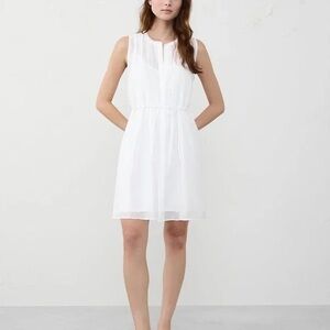 Banana Republic PINTUCK ORGANZA MINI DRESS WHITE IVORY NWT Size XS